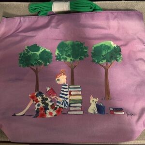 Tote with Bicycle and Books Illustration